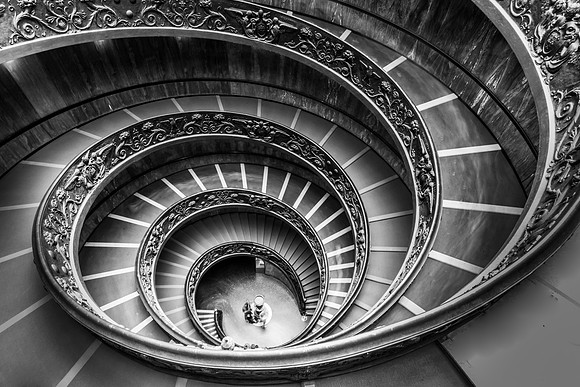 Spiral Staircase inside The Vatican - Rome, Italy/Vatican City