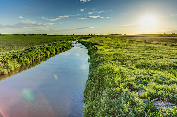 Iowa Farmland near sunset